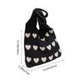 thumbnail image 6 of BZPIZ Knitted Heart-Patterned Tote Bag for Women, Large Beach Bag Shoulder Bag for Work School Beach Travel and Shopping Grocery, Gift for Women Men, 6 of 6