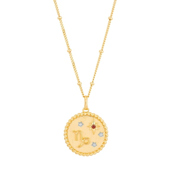 Brilliance Fine Jewelry Aquarius Symbol Pendant in Sterling Silver and 14K Gold Plate,20"