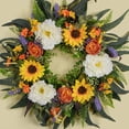 thumbnail image 4 of 17.7" Spring Wreaths for Front Door, Summer Hydrangea Peony Outdoor Wreath, Green Floral Door Decor for All Season Home Wall Wedding Farmhouse Holiday, 4 of 9
