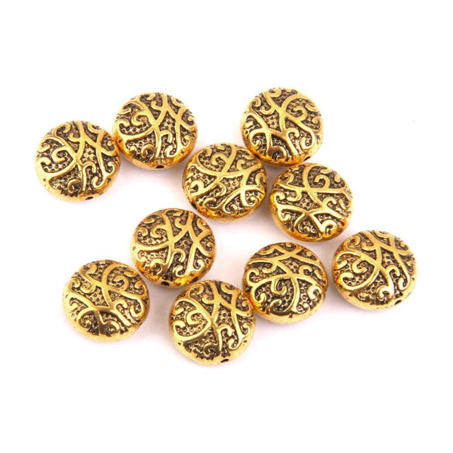 segolike 10 Perles Rondes en Alliage d'Or pour Collier, Bracelets et Boucles d'Oreilles