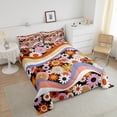 thumbnail image 3 of Boho Floral Comforter Set , Vintage Groovy Flowers Quilt Full Size, 70S 80S Retro Flower Bedding Set Psychedelic 90S Floral Duvet Insert Groovy Flower Bedroom Decor, Colorful, 3 of 5
