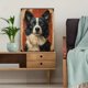 thumbnail image 5 of Qisvanset 12x16 Inch 2D Flat Framed Canvas Art, Border Collie Vintage Oil Painting Loyal Pet Farmhouse Home Wall Gift, 5 of 5
