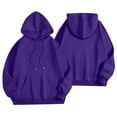 thumbnail image 4 of Huankd Womens 2 Piece Outfits Lounge Hoodie Oversized Sweatshirt Jogger Sweatpants Y2K Tracksuit Sweatsuit Set Spring Clothes Dark Purple 3XL, 4 of 5