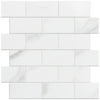 Bond Tile Easy Luxe Subway Calacatta 3 in. x 6 in. SPC Peel and Stick Tile Sample