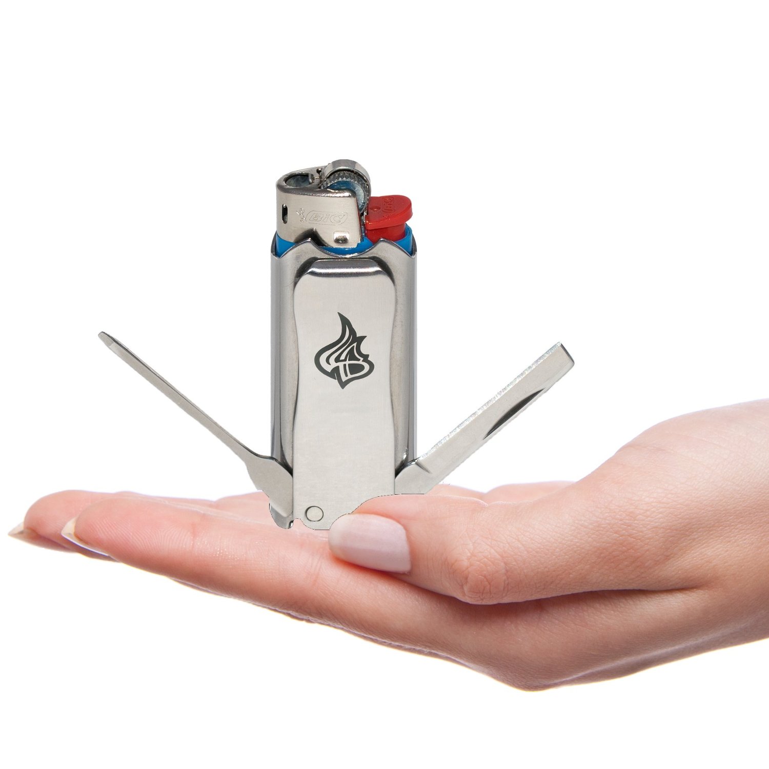 LighterBro Pocket Knife Lighter Micro Silver
