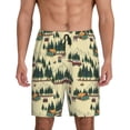 thumbnail image 1 of Balery Camping Caravan 1 Pantalones cortos de pijama de punto de algodón para hombre con cinturilla y bolsillos-XX-Large, 1 of 6