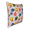 thumbnail image 2 of Xecao Watercolor Teapots Print Soft Velvet Decorative Throw Pillow Covers, Square Cushion Cases for Bed, Sofa, Living Room, Car, and Indoor Outdoor Use-18"x18", 2 of 8