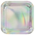 thumbnail image 1 of Unique Industries' Iridescent Foil 9" Square Dinner Plates, 8ct, 1 of 2