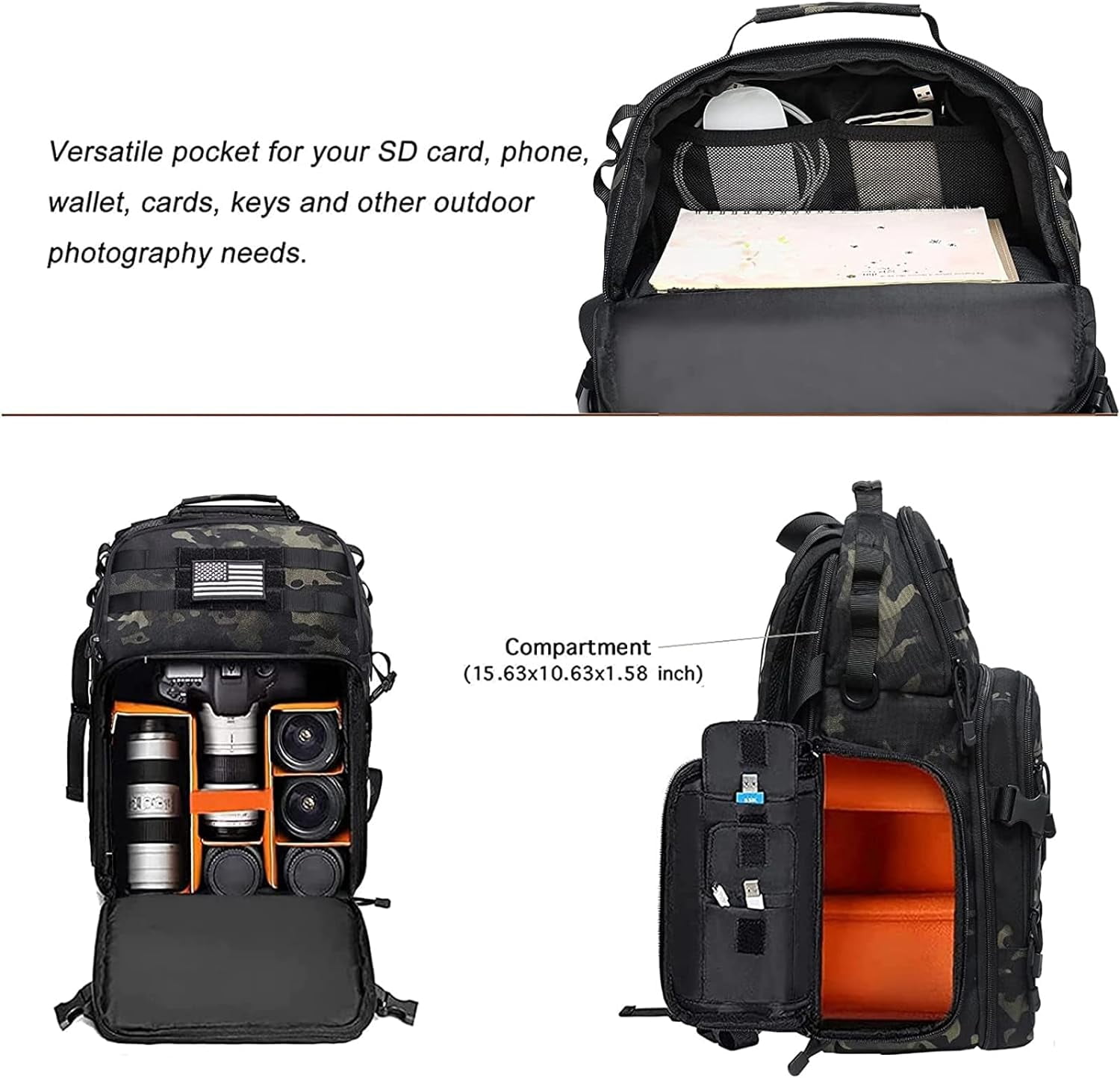 Mosiso Camera Backpack Professional DSLR/SLR/Mirrorless Camera Bag with Laptop Compartment for Canon/Nikon/Sony