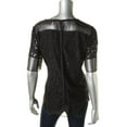 thumbnail image 4 of Finity Womens Layered Lace Overlay Blouse Black 6, 4 of 4