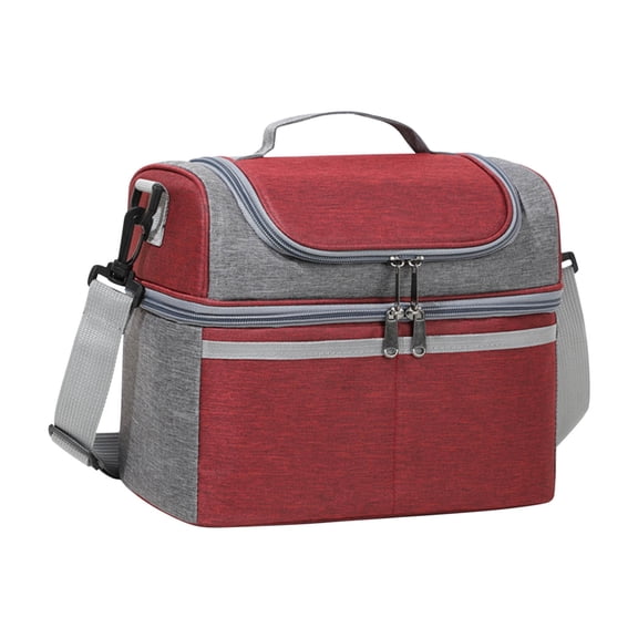 LanSuare Double Layer Insulated Lunch Bag, Large Capacity Portable Bento for Outdoor Picnic, Work Commute, Classroom Meal Carrier