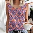 thumbnail image 2 of UPPADA Débardeur Décontracté pour Femme Grande Taille Col Rond T-Shirt Basique Fluide Sans Manches pour l'Été Vacances Multicolore, TG, 2 of 4