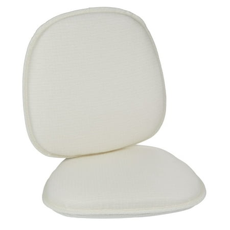 

Klear Vu Gripper Non-Slip Mid Century Modern Shell Chair Cushion Ivory 2 Pack