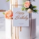 thumbnail image 4 of Yuarrent 1 unidad de adornos acrílicos para pastel de feliz cumpleaños con flores rosas, adorno dorado para pastel de cumpleaños, decoración Herramientas y accesorios para hornear blanco cuadrado, 4 of 6