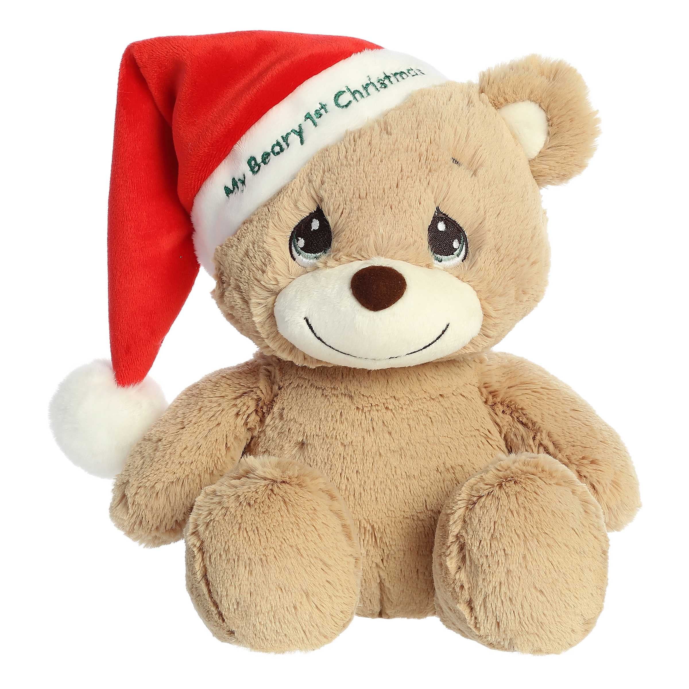 Aurora 10 My First Christmas Bear Medium Brown Plush Teddy with Santa Hat Walmart