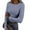 A005-Gray, variant on Rib Knit Tops for Women Stretch Crewneck Ribbed Long Sleeve Sweater Shirts Fitted Casual Basic Tees Tops