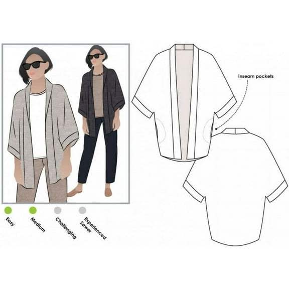 Style Arc Sewing Pattern Besharl Jacket Women