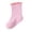 Pink, variant on Baby Girls Ruffle Crew Socks Breathable Sweat Wicking Mid Calf Socks Soft Solid Colors for Newborn Toddler 0-3 Years