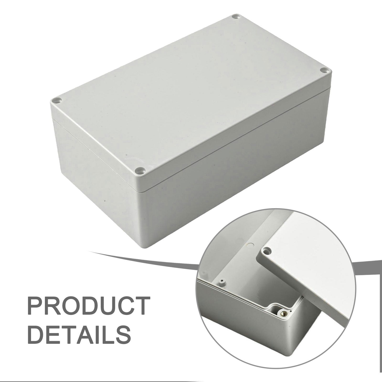 ABS Waterproof Junction Box Electronics Project Enclosure IP67 Rated Plastic Electrical Box with Screws Multiple Sizes for DIY Projects Outdoor Use White