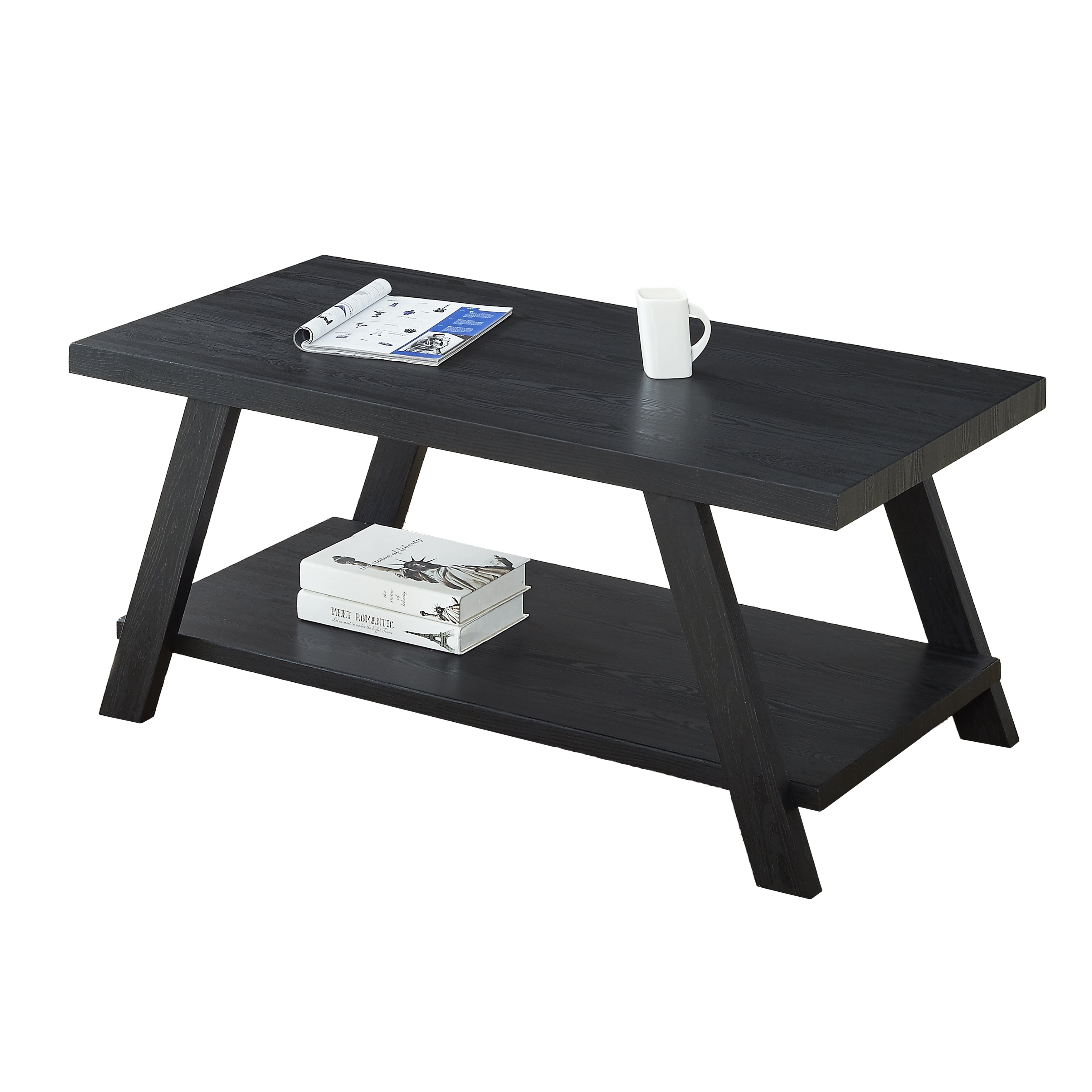 Athens Contemporary Wood Shelf Coffee Table