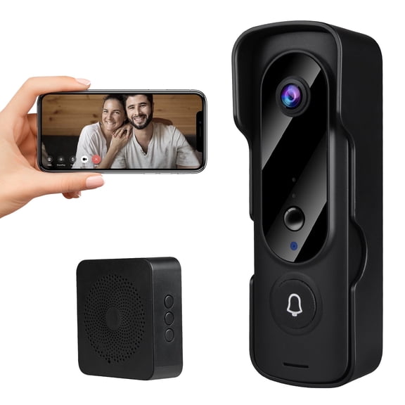 Hootek Smart Video Doorbell Camera Wireless with Chime, 1080P HD, Two-Way Audio, Motion Detection, Night Vision, 120° Wide Angle, Cloud Storage, PIR & SD Card Support – Compatible with 8 Devices