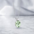 thumbnail image 4 of Gem Stone King 14K White Gold Green Prasiolite Pendant Necklace for Women (3.17 Cttw, Gemstone Birthstone, Oval 11X9MM, With 18 inch Chain), 4 of 4