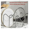 thumbnail image 5 of Pull Out Pot & Pan Lid Rack Organizer - Cabinet Built-in Draining Rack for Kitchen - Adjustable Dividers, Smooth Sliding, Drain Tray Included White, 5 of 9