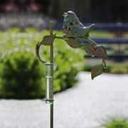 Evergreen Enterprises 491596 Metal Garden Stake with Rain Guage and Small Bird