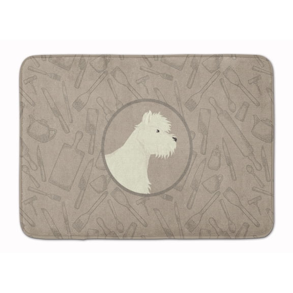 Westie In the Kitchen Machine Washable Memory Foam Mat