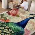 thumbnail image 2 of FCXZI Peacock Flowers Durable Soft Flannel Blanket for All Seasons 30*40in, 2 of 7