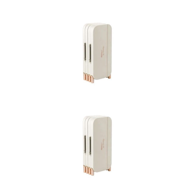 Qarigey Caja de almacenamiento de joyas para mujer, caja de soporte multicapa de mesa, pendientes a prueba de polvo, anillos, pulsera, Blanco 2piezas