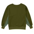 thumbnail image 4 of Jamicy Chandails en Molleton pour Femmes Cadeau Tendance pour Femmes Chandail en Molleton Surdimensionné 2025 Décontracté Ample à Rayures Colorblock Manches Longues Col Rond Tunique, 4 of 7
