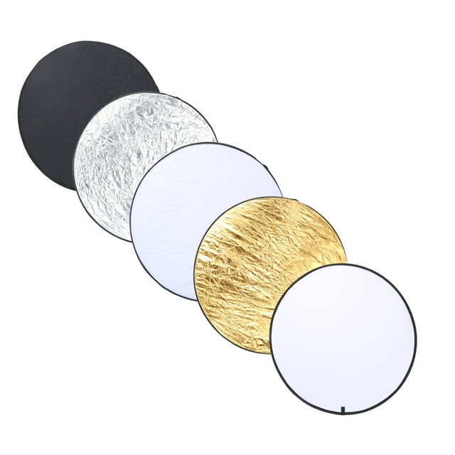 Gold Silver White Black Reflector, 110cm 5 In 1 Light Reflector Lightweight For Portrait Photography For Indoor For Outdoor