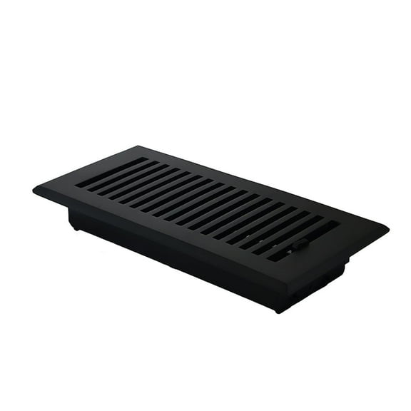 Sleek Vent 6"x12" Duct Opening (Overall 7-1/2"x 13-3/4") Solid Cast Aluminum Register Cover | Powder Coated Black No holes