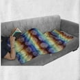 thumbnail image 6 of Aztec Soft Flannel Fleece Blanket, Hippie Boho Horizontal Stripes Background in Various Tones and White Dotwork Circles, Cozy Plush for Indoor and Outdoor Use, 50" x 70", Multicolor, by Ambesonne, 6 of 6