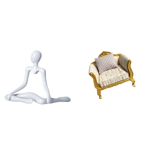 Escultura De Pensador Abstracto Creativo, Figura De Sofá De Madera En Miniatura, Adorno Decorativo único Para La Entrada Del Dormitorio De La Casa De Muñecas, Regalo De Inauguración De La