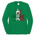 thumbnail image 2 of Wild Bobby Mexican King Latin Pride Men Long Sleeve Shirt, Kelly, XX-Large, 2 of 5
