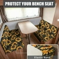 thumbnail image 2 of XYZCANDO Sunflower RV Dinette Cushion Covers Comfortable RV Accessories for Inside Couch Cover 2 Cushion Sofa 2 Seat Sofa Cover Universal Slipcovers for RV Camper Car Bench Black, 2 of 7