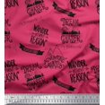thumbnail image 1 of Soimoi Pink Georgette Viscose Fabric Dream Chaser Text Print Fabric by Yard 42 Inch Wide, 1 of 5