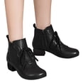 thumbnail image 3 of NOKIO Women's Fashion Soft Leather Beef Tendon Soft Bottom Flat Heel Single Shoes Round Toe Four Seasons Folk Custom Women'S Stylish Stiletto Ankle Booties, 3 of 7