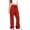 Red, variant on Women's Fleece-Lined Cargo Joggers with Stacked Cuffs, Drawstring Waist, Black, Size L