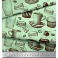 thumbnail image 2 of Soimoi Rayon Fabric Burger,Cupcake & Cups Fabric Prints By Yard 42 Inch Wide, 2 of 3
