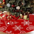 thumbnail image 3 of Hariumiu Lace-up Christmas Tree Skirt 90cm Christmas Tree Skirt Fringed Santa Claus Snowflake Tree Stocking Gift Box Print Lace-up Holiday Indoor Decoration, 3 of 7