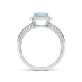 thumbnail image 2 of Angara Natural 0.88 Ct. Aquamarine with Diamond Halo Ring in 14K White Gold for Women (Ring Size: 12), 2 of 9