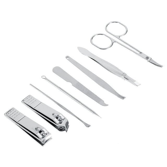 Peahefy Nail Cutter Set, Nail Cutter,8 Pcs Stainless Steel Nail Scissors Cutter Clippers Set Fingernail Toenail