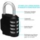 thumbnail image 2 of 2 uds 63*32,5*16-seguridad impermeable Universal equipaje combinación candado comentario negro Zhivalor LN-2098, 2 of 5
