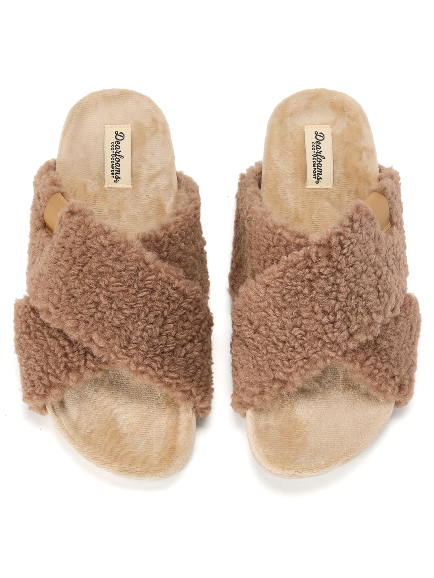 Dearfoams Cozy Comfort Women's Crossband Slide Slippers