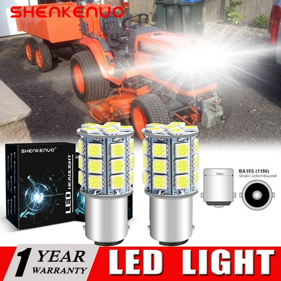 SHENKENUO SUPER BRIGHT LED light bulbs For Kubota G1700 G1800 G1900 G2000 mower,6000k White,Pack of 2