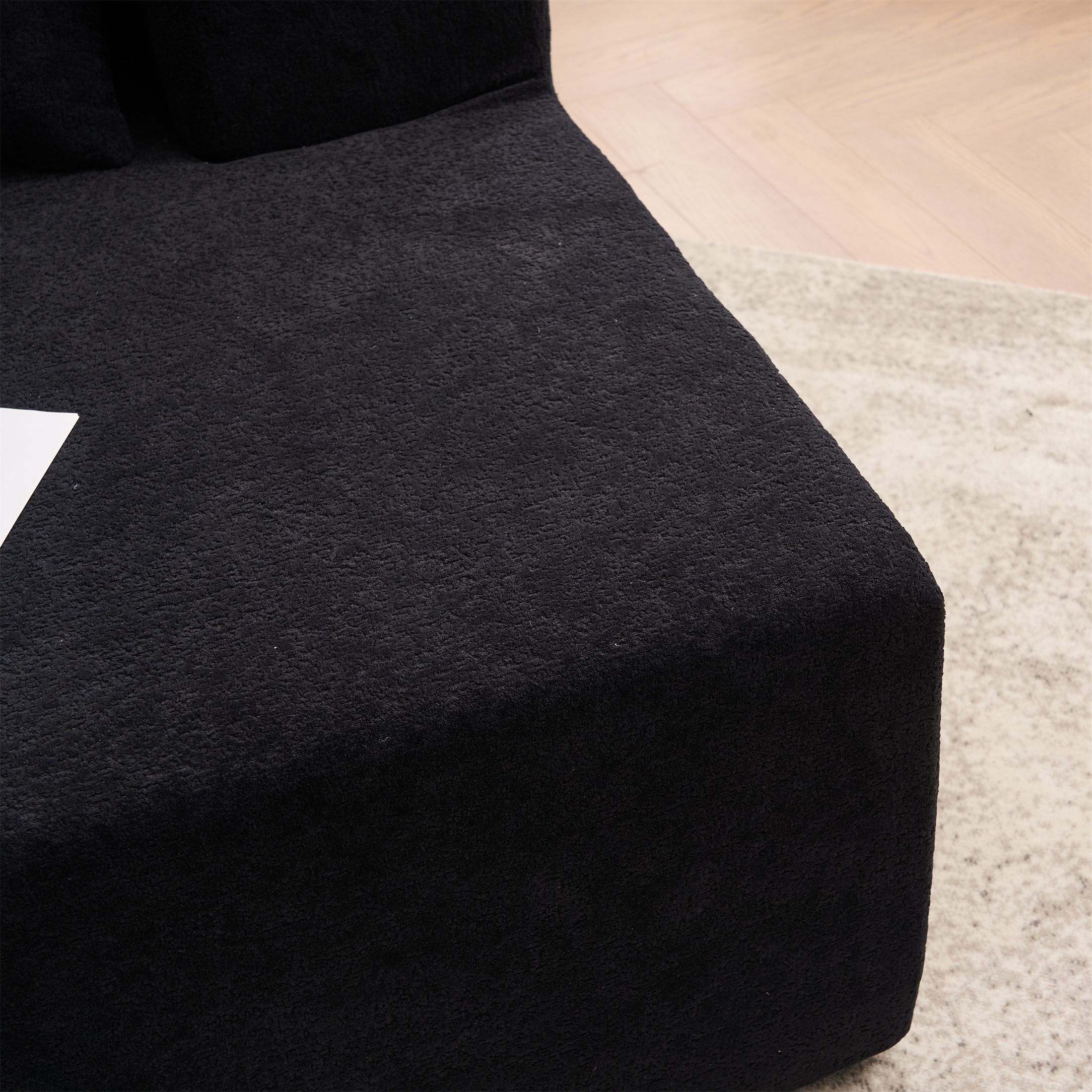 Aukfa 130" Oversized Cloud Sectional Couch Modular Sofa for Living Room, Installation Free, Black