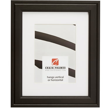 Craig Frames Manhattan 125, 5x7 inch Black Picture Frame Matted for a 4x6 Photo